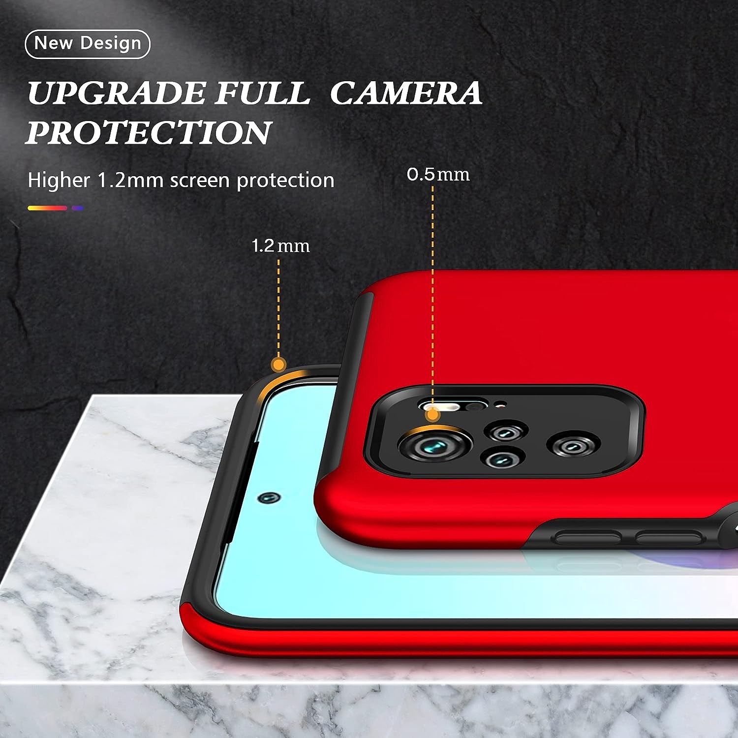 Asuwish Compatible with Xiaomi Redmi Note 10/10S 4G Case and Tempered Glass Screen Protector Cover Slim Magnetic Ring Holder Cell Accessories Phone Cases for Redme Note10 S Note10S Women Men Red  Asuwish   