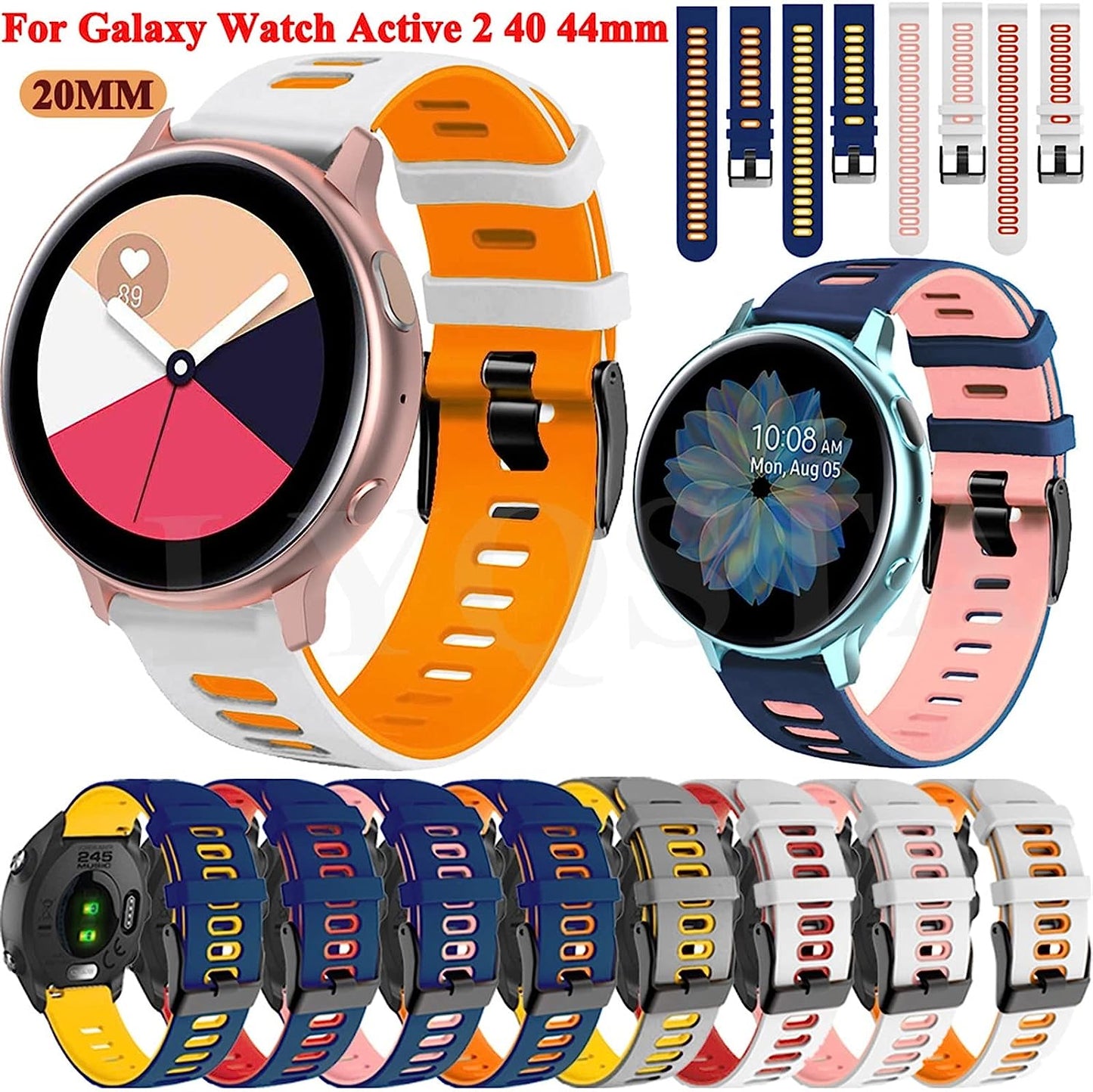 CZKE 20Mm Replacement Band for Samsung Galaxy Watch 3 41Mm Silicone Strap Galaxy Watch Active 42Mm Watchband Active2 40 44Mm Bracelet  CZKE-CN   