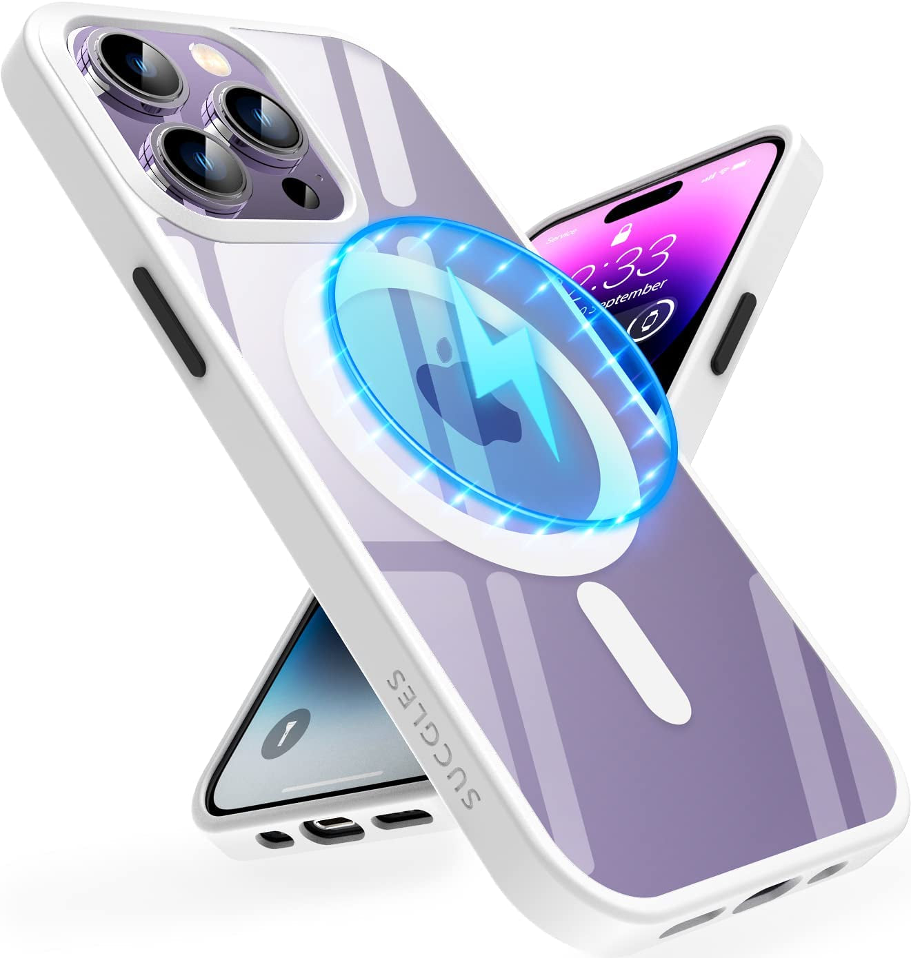 (2023 New) for Iphone 14 Case with Magsafe, [Strong Magnet] [Non-Yellowing] [10FT Military Grade Protection] Magnetic Clear Slim Phone Case Bumper Thin Cover for (Apple Iphone14, Clear Mag Safe)  Gotrays Gavin LLC Clear-White iPhone 14 Pro Case 