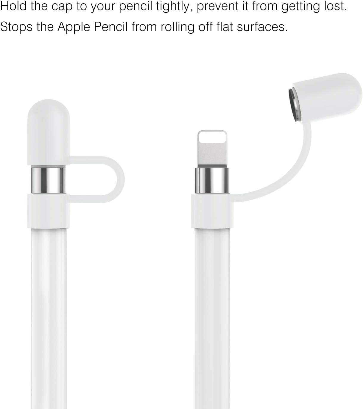 Moko Pencil Cap Holder Fit Apple Pencil 1St Generation, USB Cable Tether and Pencil Cap, Fit New Ipad 10Th Generation 2022, Ipad 9Th/8Th/7Th/6Th Gen, Ipad Mini 5,White  MoKo   
