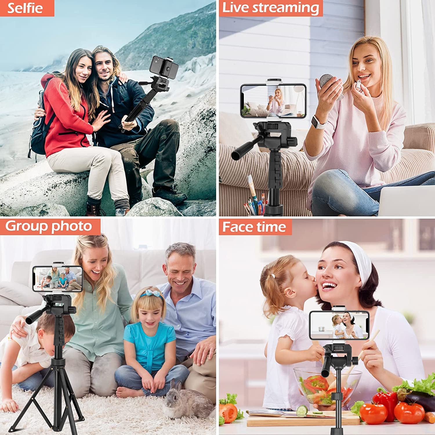67" Phone Tripod Bunlde with 12'' Selfie Ring Light with 62'' Tripod Stand, LED Lighting with Phone Stand for Video Recording, Compatible with Cell Phones and Cameras  Aureday   