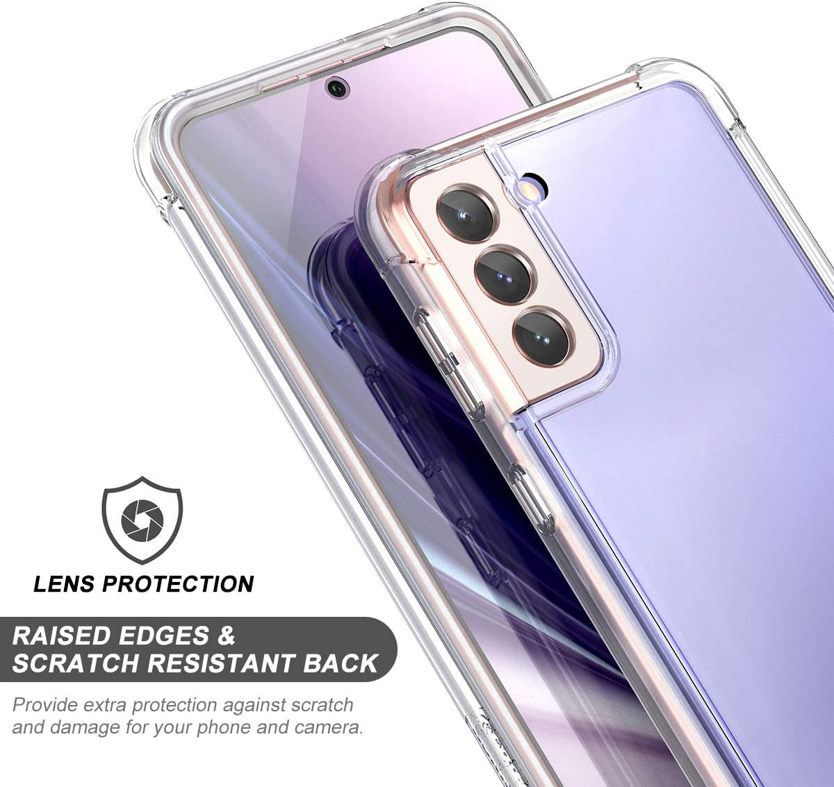 SURITCH for Samsung Galaxy S21 Clear Case 6.2" (Only), [Built-In Screen Protector] Full Body Protective Hard Shell+Soft TPU Phone Case for Samsung S21 -(Full Clear)  SURITCH   