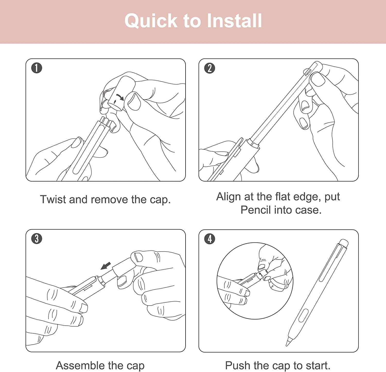 Moko Holder Case Compatible with Apple Pencil 2Nd Generation, Retractable Protective Pen Cover with Sturdy Clip for Ipad Mini 6 2021/ Ipad Air 5Th/4Th Gen/Ipad Pro 11 /Pro 12.9 2021/2020,Light Pink  MoKo   