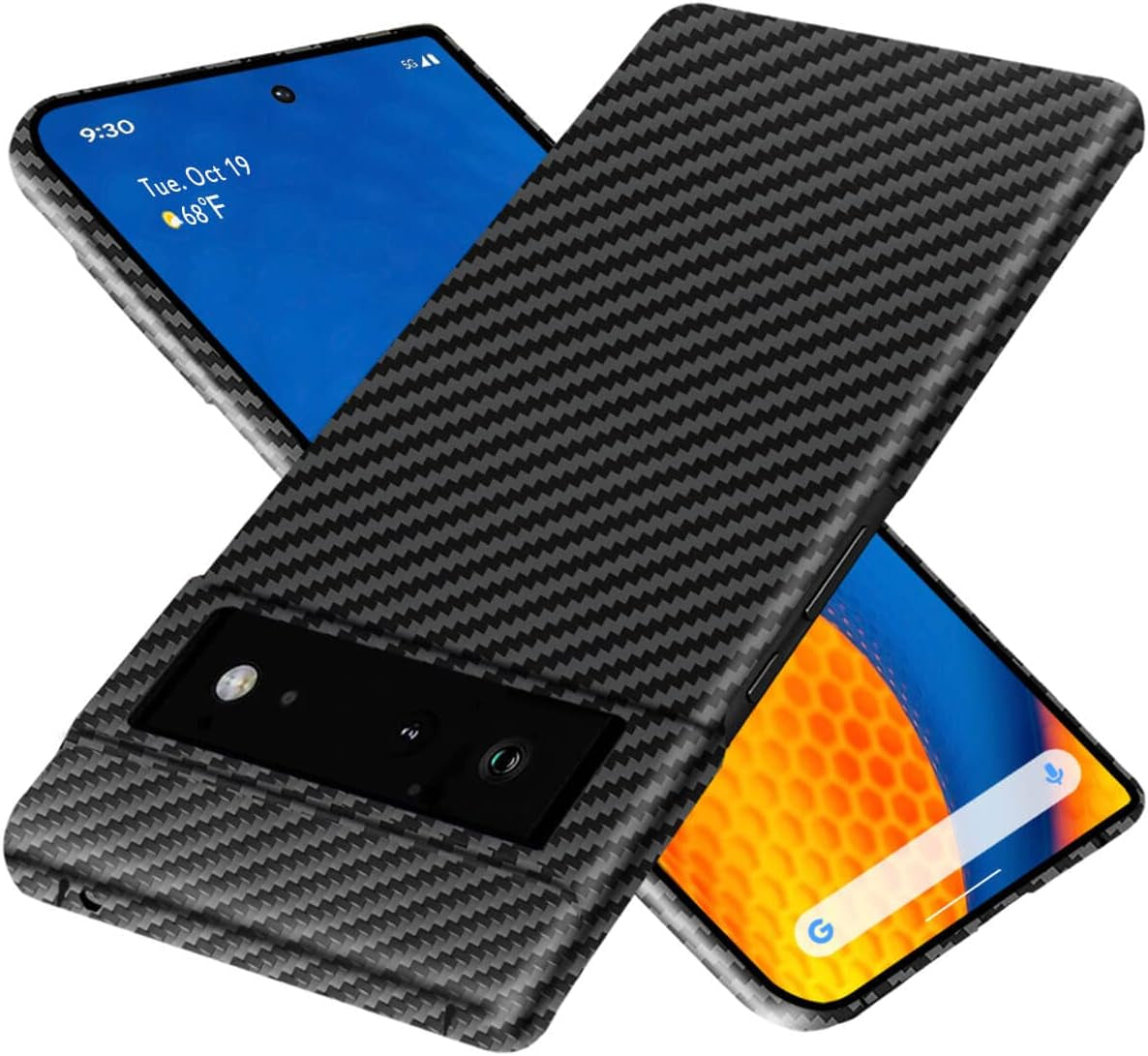 Sinyoeer Slim and Ultra-Thin Case Compatible with Google Pixel 6 6.4 Inch, 100% Carbon Fiber Minimalist Phone Cover for Men Women, Supports Wireless Charging, Matte Black  Sinyoeer   