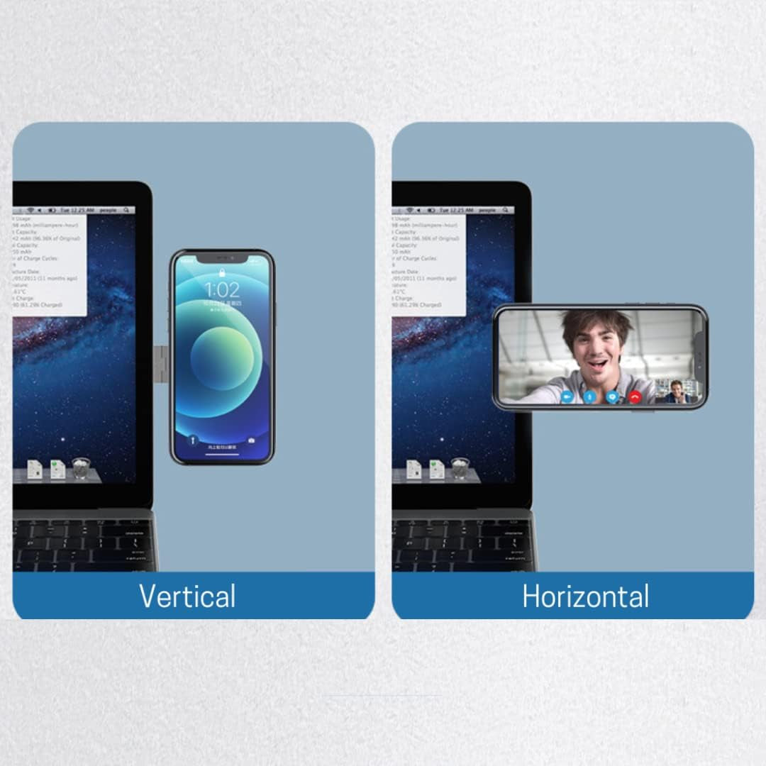 Laptop Phone Holder, Magnetic Phone Mount, Adjustable Laptop Stand, Laptop or Desktop Monitor Side Mount Phone Holder, Foldable Laptop Side Mount Clip, Foldable Computer Expansion Bracket  Generic   