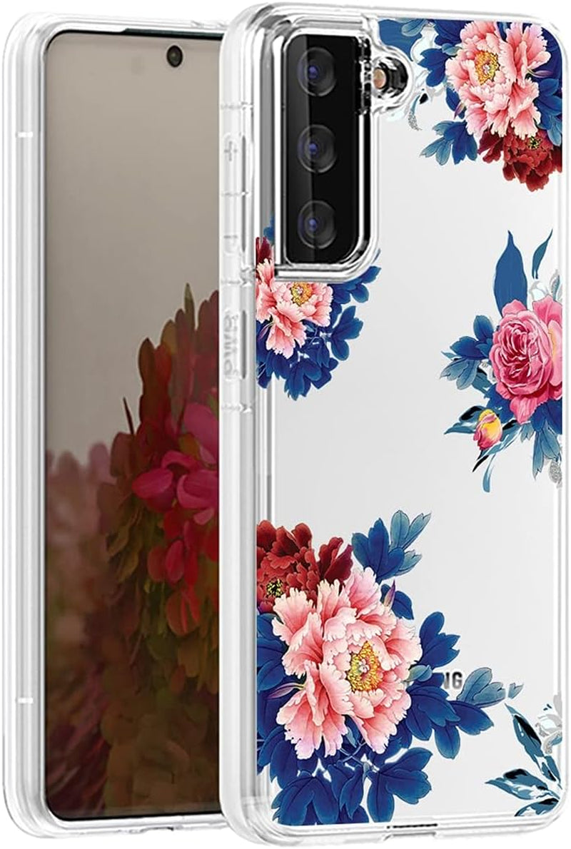 Tothedu Case for Galaxy S21 plus 5G 6.7" Case, Samsung S21 plus (2021) Phone Case, Shock Absorption Dual Layer Heavy Duty Protective Cover Rugged Cases for Samsung Galaxy S21 plus (Purple/Marble)  Tothedu Blueflower  