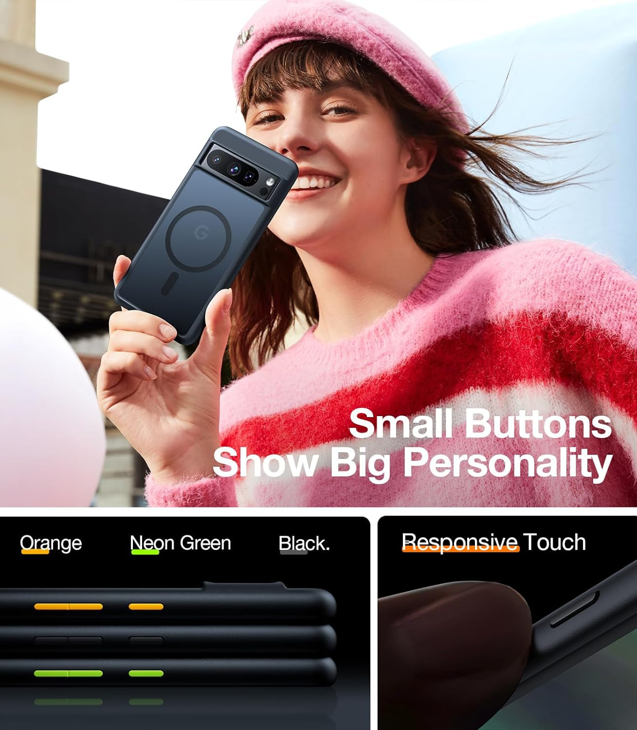 TORRAS Magnetic Guardian for Google Pixel 8 Pro Case with Magsafe [Military Grade Drop Tested] Protective Translucent Case for Google Pixel 8 Pro Phone Case Slim, 2023, Black  TORRAS   