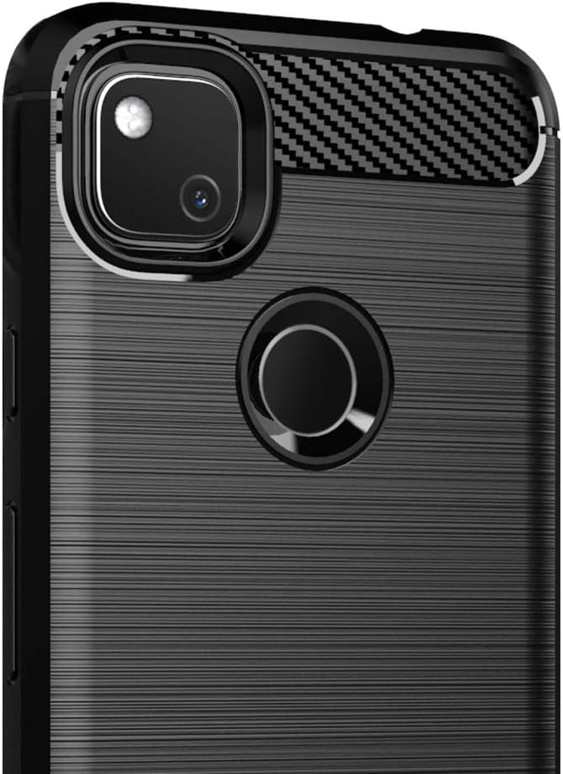 KEEPCA for Google Pixel 4A Case,[Not for Pixel 4A 5G] Slim Thin Soft Skin Silicone Flexible TPU Rubber Gel Anti-Scratch Shockproof Protective Cases Cover for Pixel 4A,Brushed Black  KEEPCA   