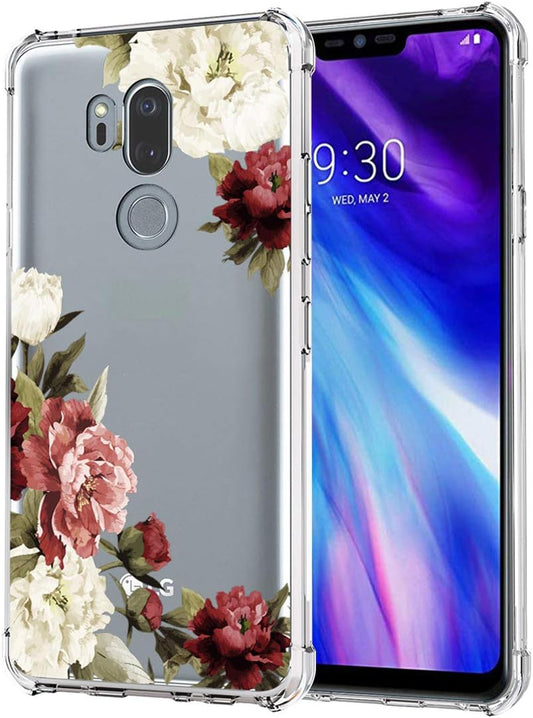 Ueokeird Case for LG G7 Thinq Case, for LG G7 Case with Flowers, Slim Shockproof Clear Floral Pattern Soft Flexible TPU Back Phone Protective Cover for LG G7 Thinq (2018 Release) (Blossom Flower)  Ueokeird   