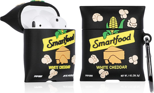 Oqplog for Airpod 2/1 Case Food Design Cover for Airpods Silicone Cases Air Pods Cute Funny Cartoon 3D Kawaii Fun Soft Designer Unique Fashion Cool Pretty for Girls Boys Teen Girly (Smart Popcorn)  guangjianheni   