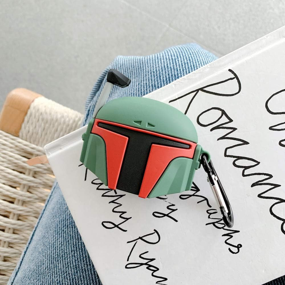 VARWANEO Earphone Case for Airpods Pro, 3D Popular Cute Mandalorian Boba Fett Silicone Design, Soft Silicone Portable&Shockproof Airpod Cover, for Apple Airpods 3&Pro Charging Case (Boba Fett)  VARWANEO   