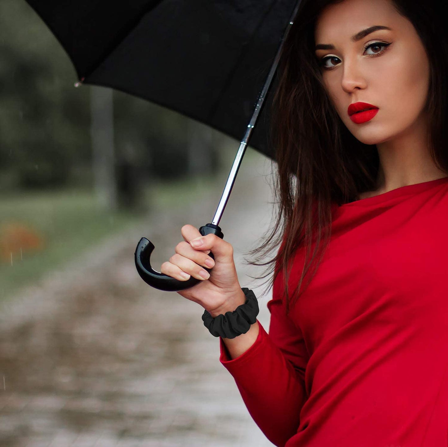 20Mm 22Mm Scrunchies Watch Bands, Cute Elastic Replacement Bands for Women with Quick Release Bar, Fabric Band for Samsung Galaxy Watch 4 5 Pro Galaxy Active, Active 2 40Mm 44Mm Watch Smartwatch Bla-S  ZSMJ   