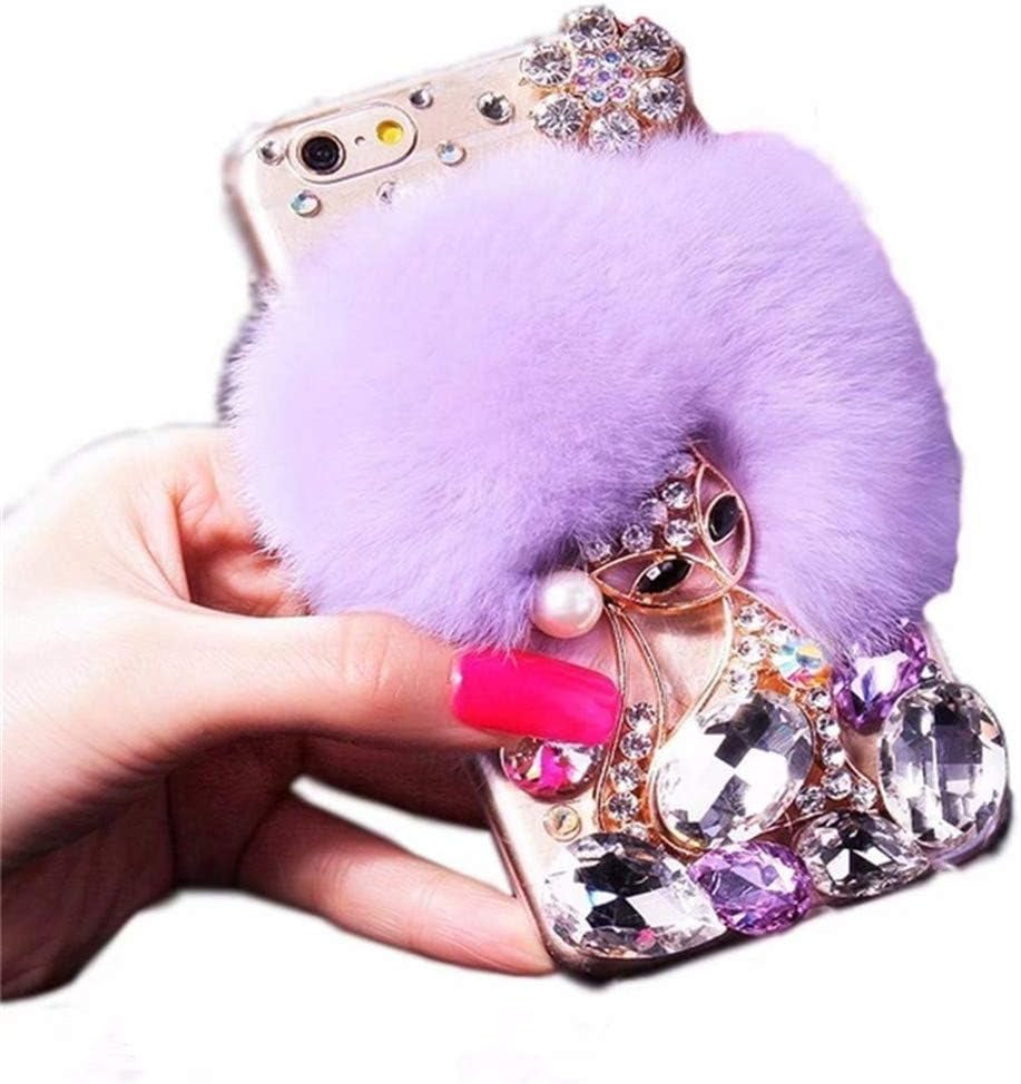 Case for LG G8 Thinq, 3D Handmade Luxury Civet Cats Fluffy Rabbit Fur Sparkle Stunning Stones Crystal Rhinestone Bling Diamond Glitter Case for LG G8 Thinq (Z01)  RB-CASE Z03 Lg G8 Thinq 