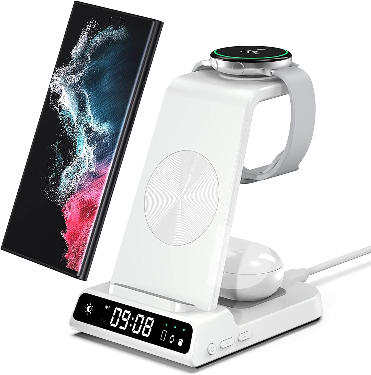 Wireless Charger for Samsung, 3 in 1 Wireless Charging Station for Samsung Galaxy S23 Ultra/S22/S21/S20/Note 20/Z Flip 4/Z Fold 4, Samsung Watch Charger for Galaxy Watch 5 Pro/4/3, Galaxy Buds 2/Pro/+  Shenzhen Xuanfeng Innovations Technology Co., Ltd. White  