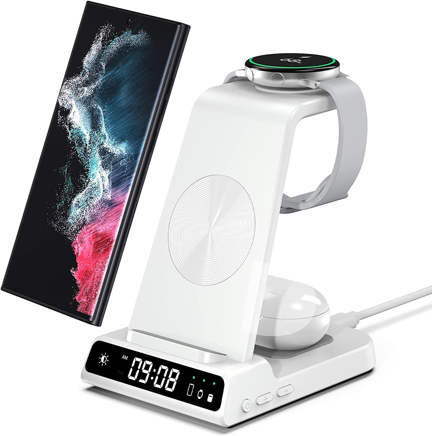 Wireless Charger for Samsung, 3 in 1 Wireless Charging Station for Samsung Galaxy S23 Ultra/S22/S21/S20/Note 20/Z Flip 4/Z Fold 4, Samsung Watch Charger for Galaxy Watch 5 Pro/4/3, Galaxy Buds 2/Pro/+  Shenzhen Xuanfeng Innovations Technology Co., Ltd. White  