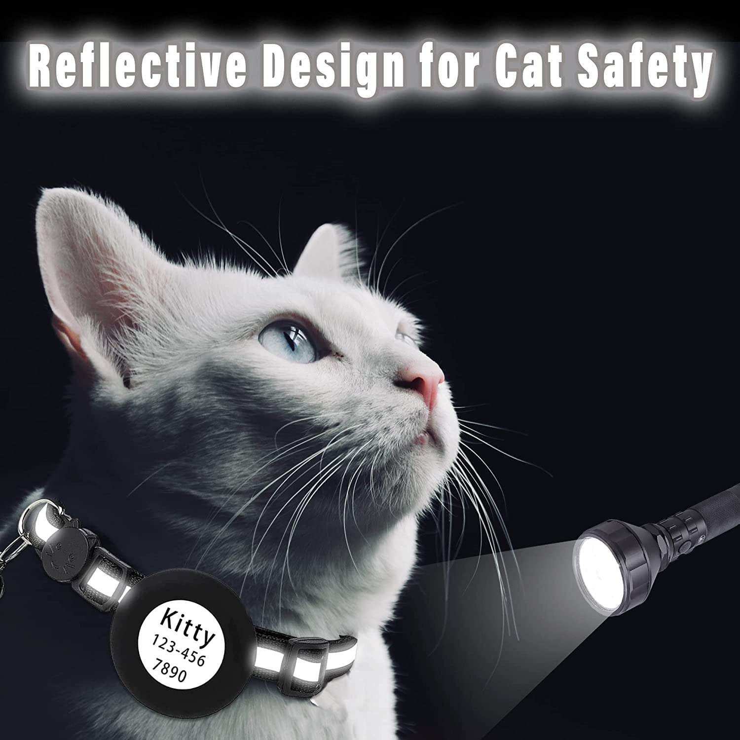 Airtag Cat Collar with Apple Airtag Holder, Safety Buckle, Bell in 3/8 Inch Reflective Lightweight Collar, DIY Pet ID with TPU Airtag Protector on Cute Air Tag Cat Collar Breakaway  DEALDONE DIRECT   