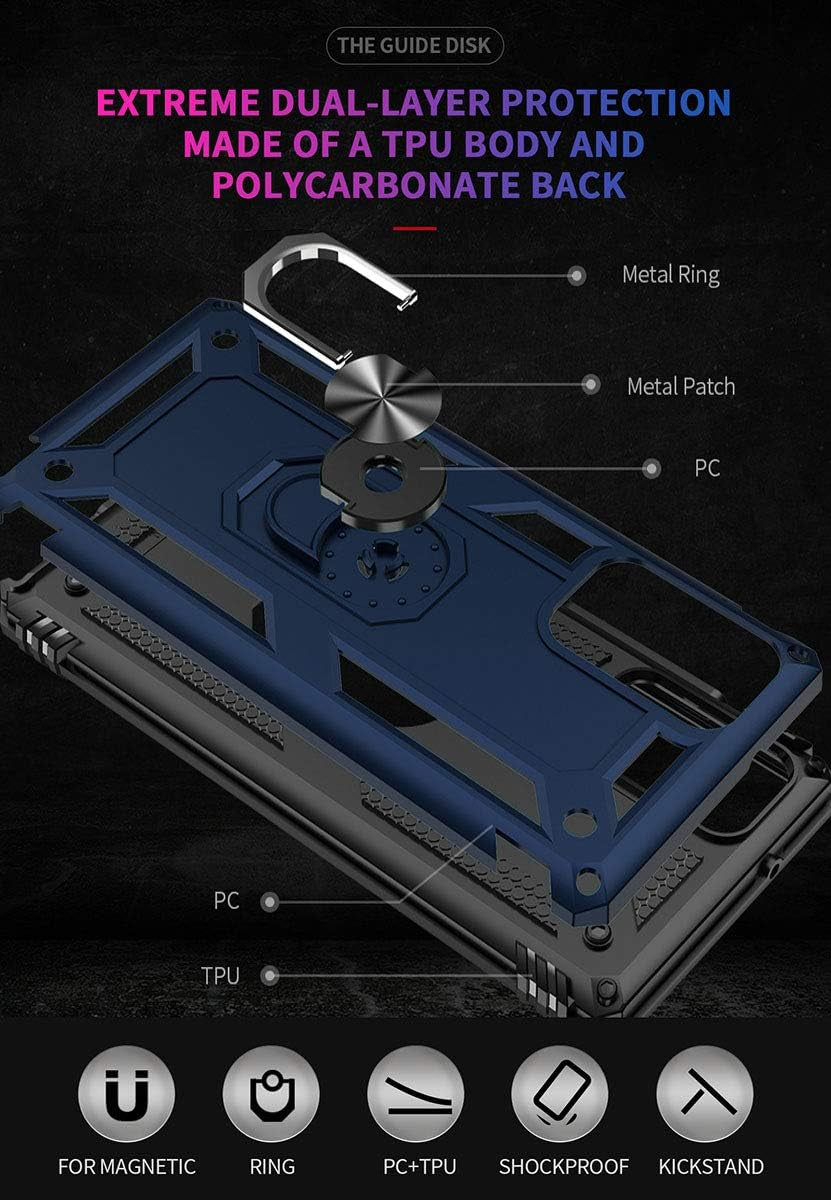 Note 20 Case for Samsung Note 20 Case,Galaxy Note 20 Case, [ Military Grade ] Protective 20 Note Case with Magnetic Car Mount Ring Holder Stand Cover for Samsung Galaxy Note 20/Note 20 5G - Blue  ADDIT   
