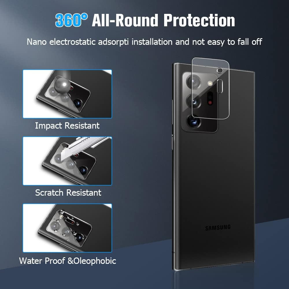 【1+1 Pack】Galaxy Note 20 Ultra Privacy Screen Protector and Camera Lens Protection,Anti-Spy Tempered Glass,3D Curved Full Coverage, Fingerprint Unlock for Samsung Galaxy Note 20 Ultra  OuYteu   
