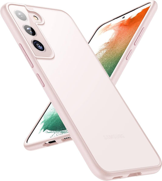 TORRAS Shockproof Galaxy S22 Case, [Military Grade Drop Tested] Translucent Matte Hard Back & Soft Edge Slim Protective Compatible for Samsung S22 Case 5G Guardian Series, Pink  TORRAS   
