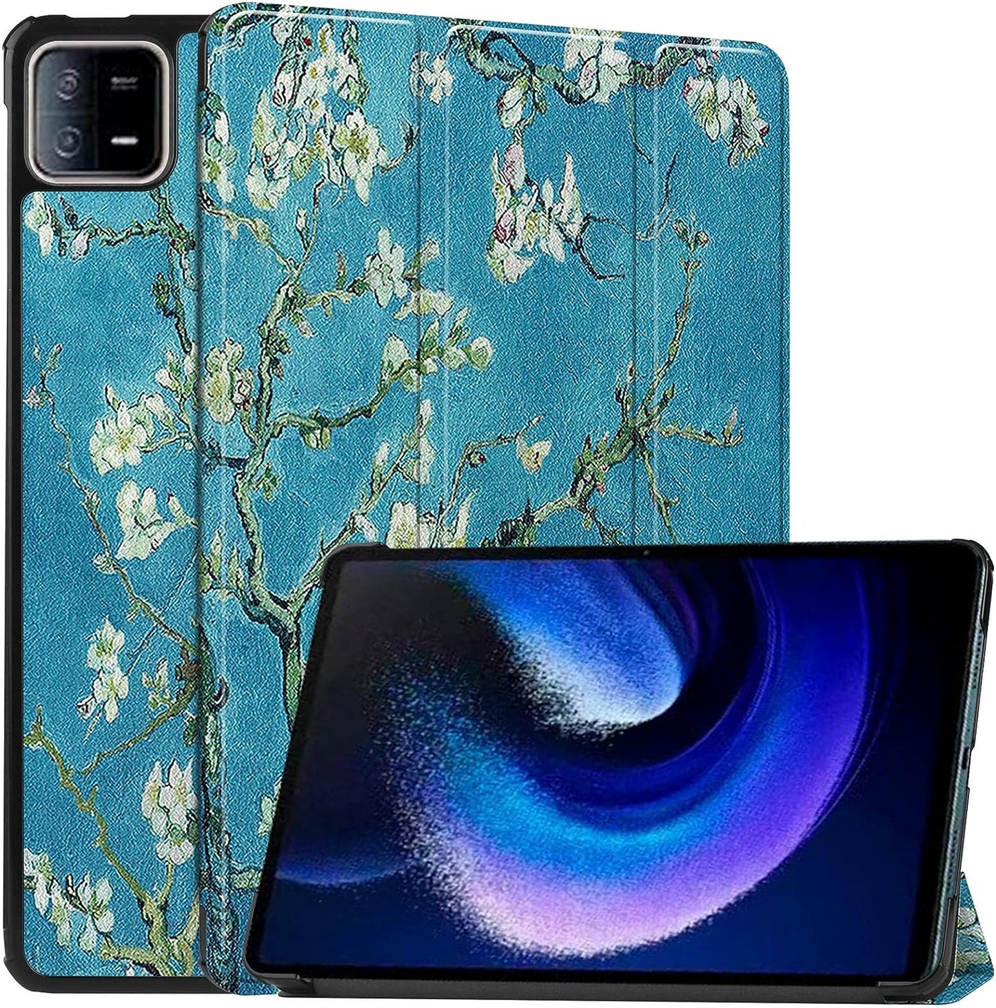 Dwaybox Case for Xiaomi Pad 6/Xiaomi Pad 6 Pro 2023 11.0 Inch, Folio Slim Lightweight Hard Shell Smart Protective Cover with Multi-Angle Stand -Dark Blue  DWaybox Flowers Xiaomi Pad 6 11.0 Inch 