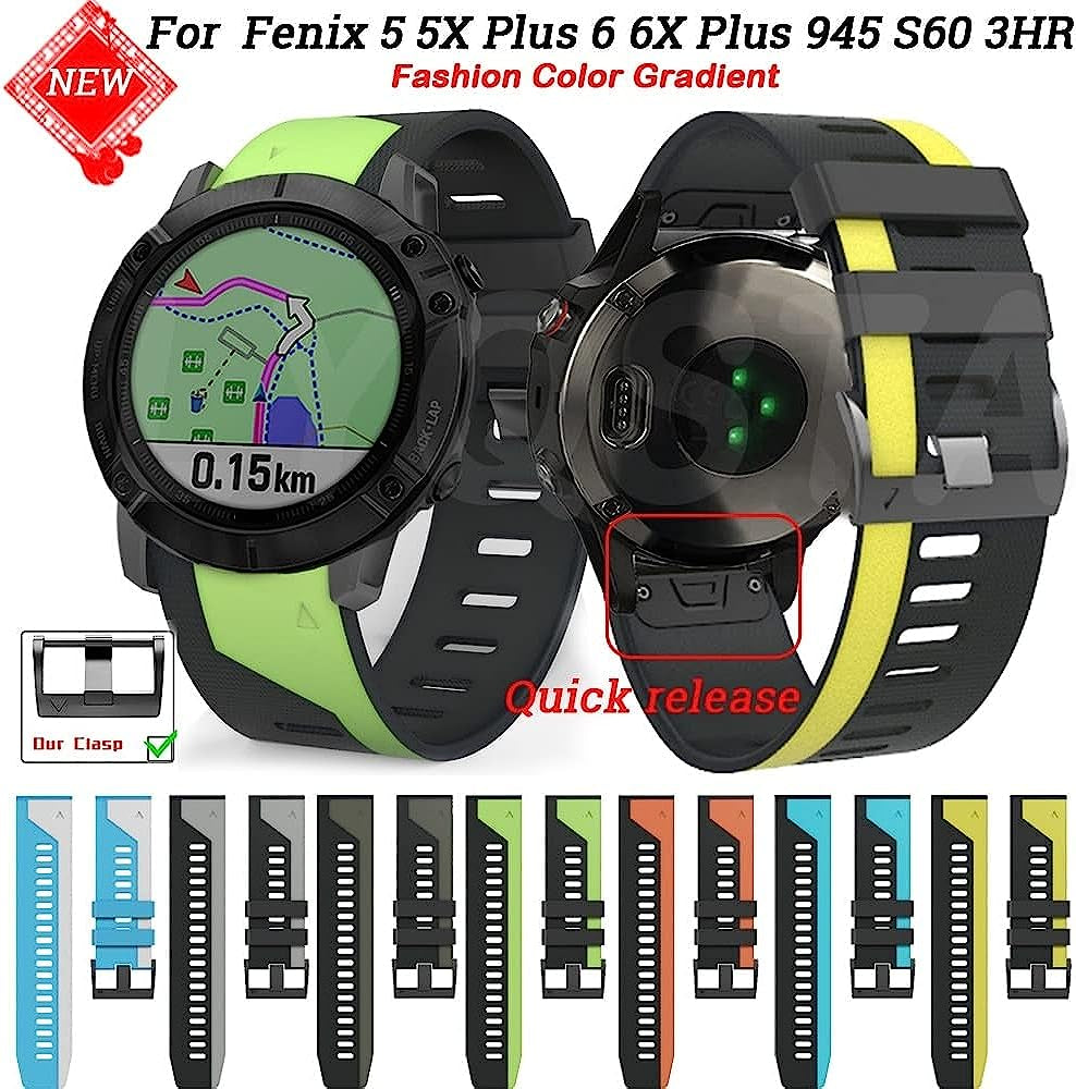 OUTVI 26 22Mm Silicone Strap Quick Release Watch Band for Garmin Fenix 6 6X Pro 5X 5Plus 3 HR S60 935 D2 Enduro Mk2I Easyfit Wristband  OUTVI   