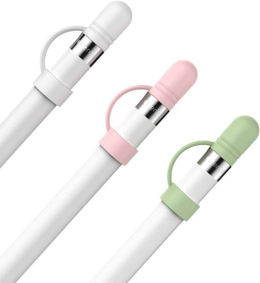 Ahastyle 3 Pack Cap Replacement Holder with Anti-Lost Strap Silicone Protective Cap Cover for Apple Pencil 1St Generation(White, Pink, Avocado Green)  AHASTYLE   