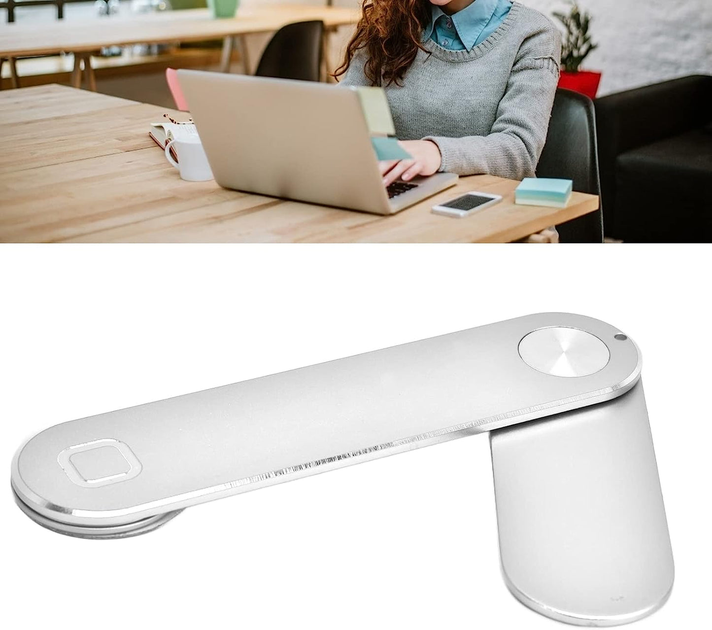 Magnetic Phone Holder for Laptop, Adjustable Phone Monitor Side Mount for Smartphones, for Home Office (Silvery)  Schellen   