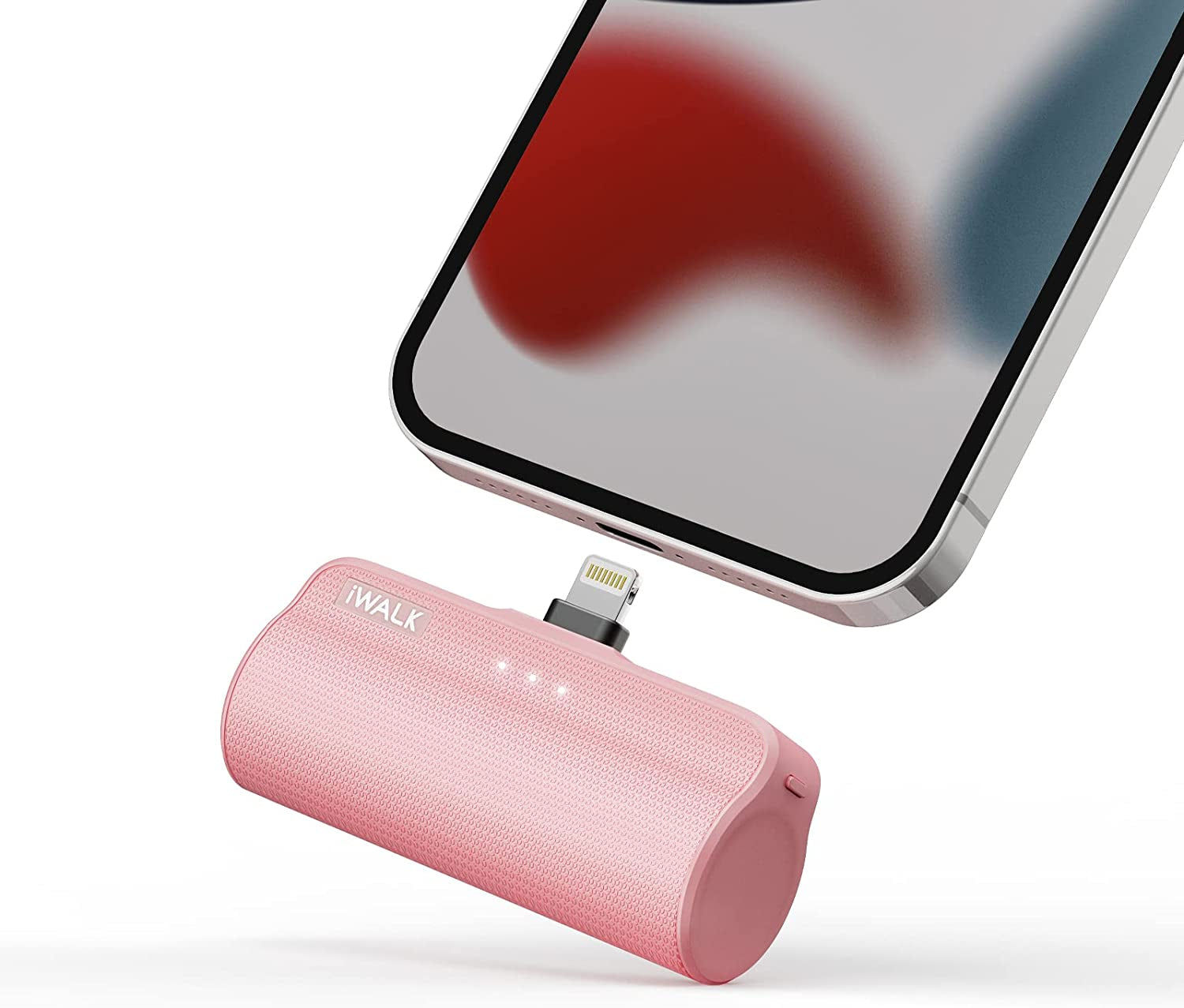 Iwalk Mini Portable Charger for Iphone with Built in Cable, 3350Mah Ultra-Compact Power Bank Small Battery Pack Charger Compatible with Iphone 14/13/13 Pro/12/12 Pro/11/Xr/Xs/X/8/7/6,White  iWALK Pink  