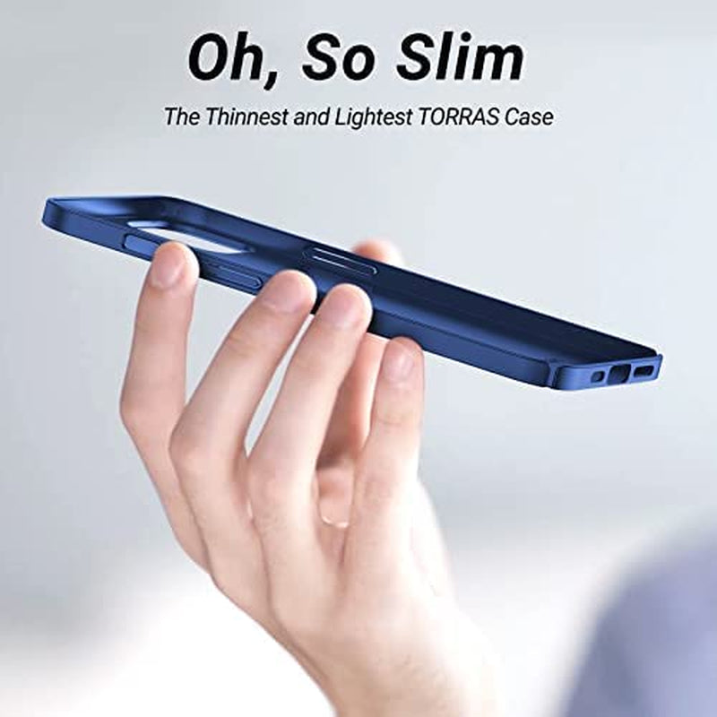 TORRAS Slim Fit for Iphone 14 Case/Iphone 13 Case Ultra-Thin Sturdy Protective Cover with Non-Slip Grip & No Fingerprint Hard Plastic Super Slim Phone Case for Iphone 14/13 (6.1) Inch, Navy Blue  TORRAS   