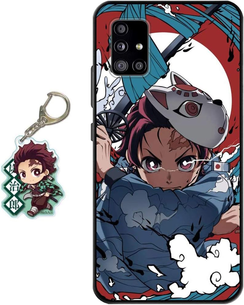 Staremeplz Compatible with Google Pixel 5 Case Anime Design [With Giyuu Figure Keychain], Soft Silicone TPU Animation Cool Phone Case for Google Pixel 5  Staremeplz Tanjirou Google Pixel 5 