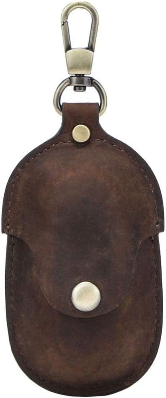 Compatible for Samsung Galaxy Buds Case Leather Shockproof Protective Earbuds Case with Stainless Keychain - Coffee  UKCOCO   