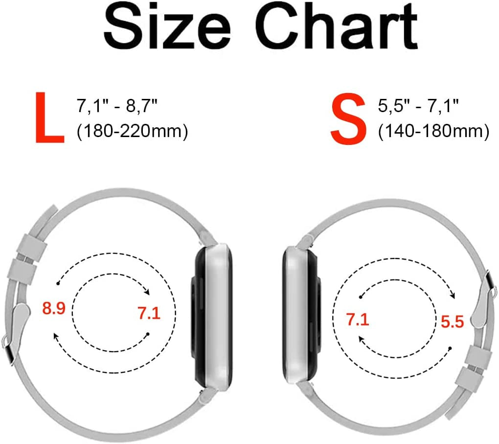 4 Pack Sport Bands Compatible with Fitbit Versa 2/Fitbit Versa/Versa Lite,Classic Soft Silicone Replacement Wristbands for Versa 2 Smart Watch Women Men Large（Black+Dark Blue+Rock Cyan+Grey）  SENGKOB   