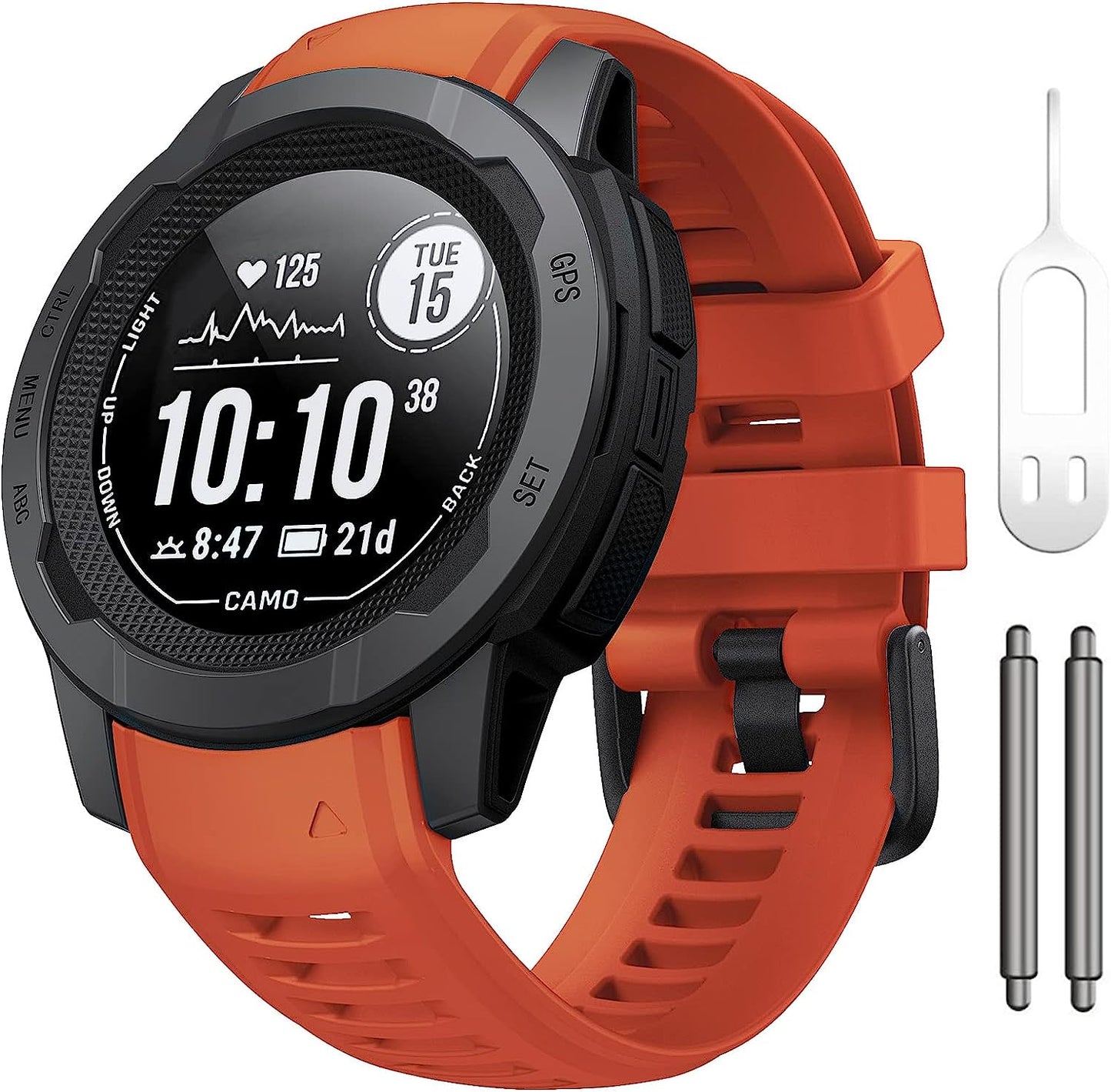 Notocity Band for Garmin Instinct Garmin Instinct 2 Wristband 22Mm Soft Silicone Replacement Watch Strap Compatible with Instinct 2 Solar/Tactical  NotoCity Fire-red  