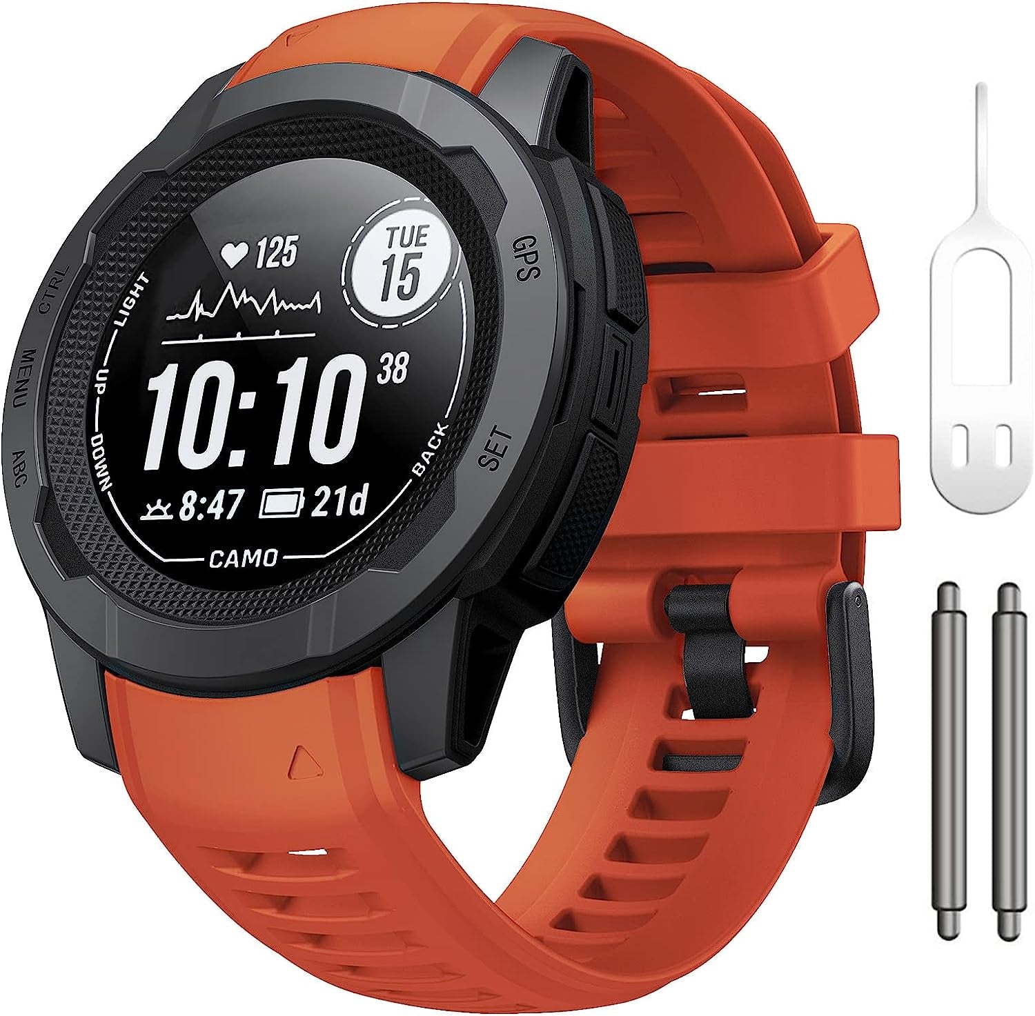 Notocity Band for Garmin Instinct Garmin Instinct 2 Wristband 22Mm Soft Silicone Replacement Watch Strap Compatible with Instinct 2 Solar/Tactical  NotoCity Fire-red  