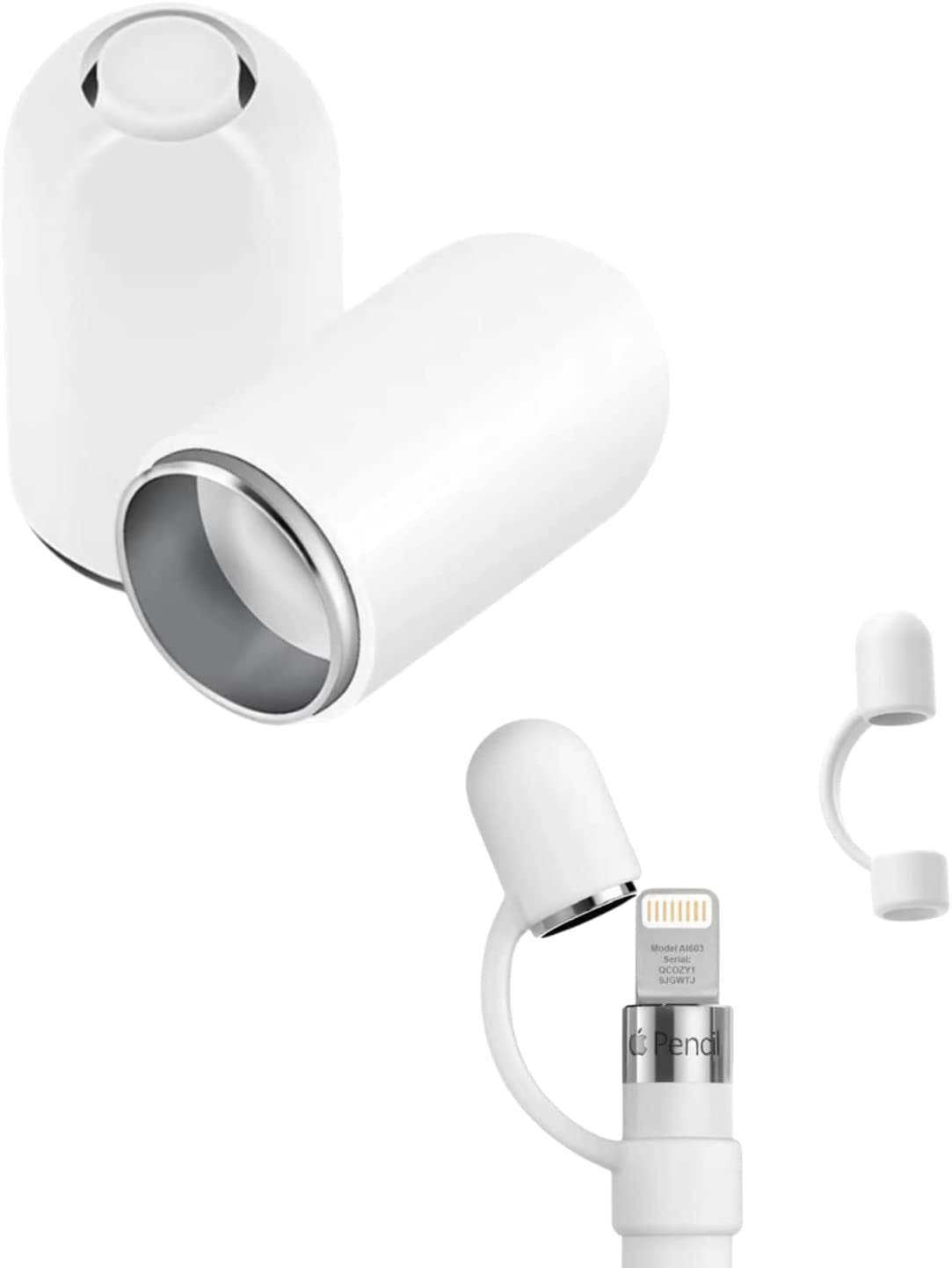 Design for Apple Pencil 1St Generation High Magnetic Cap Replacement with Silicone Cap Cover Case Holder Tether Anti-Lost,Protective Your Cap Compatible with Apple Pencil 1St Generation Only  ONGAHON   