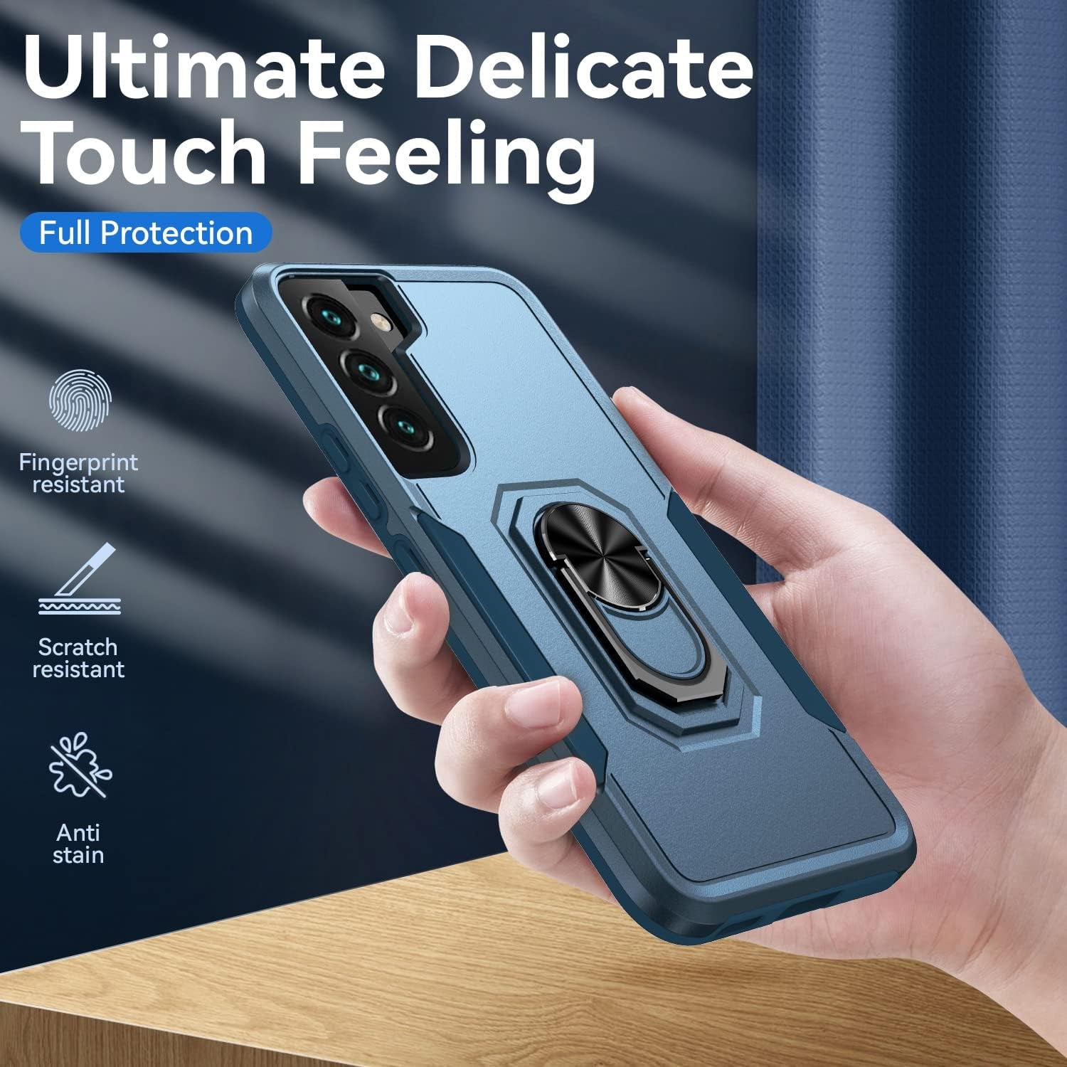 Fucozan for Samsung Galaxy S22 plus Case Galaxy S22+ Case with Kickstand Armor Magnetic Ring Rugged Protective Military Grade Shockproof Case for Galaxy S22 plus Phone Case (Navy)  Fucozan   