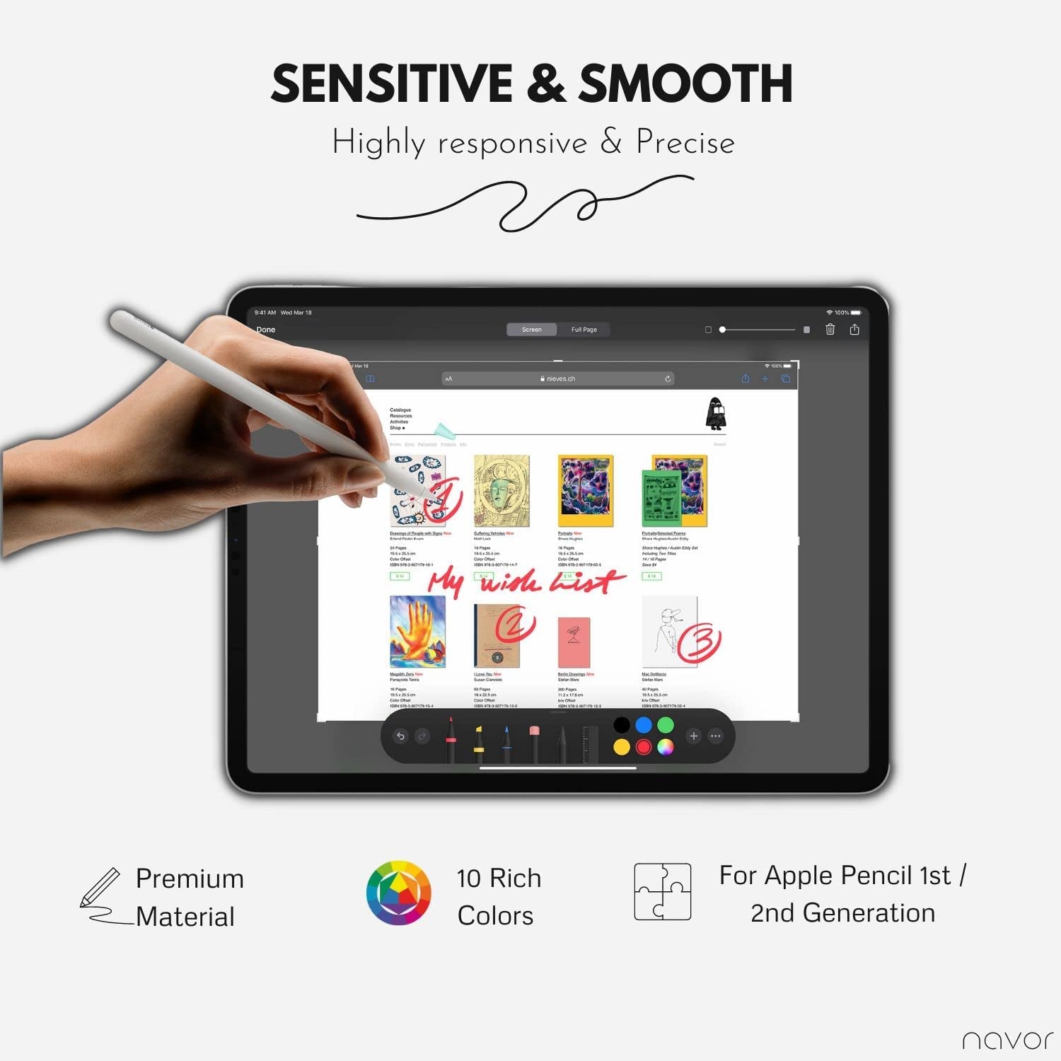 10 Silicone Nibs Tip Replacement Cover Touchscreen Pen Accessory Compatible with for Apple Pencil 1/2, Ipencil, Ipad Pro 10.5 Inch 12.9 Inch 9.7 Inch Pencil Accessories  Arolly   