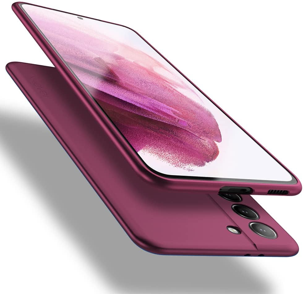 X-Level Samsung Galaxy S21 plus Case Clear Slim Fit Ultra-Thin Soft TPU Samsung S21 plus Mobile Phone Cover Anti-Slip Grip Phone Case for Galaxy S21 Plus  pipilu Wine Red [Camera Protection Updated]  