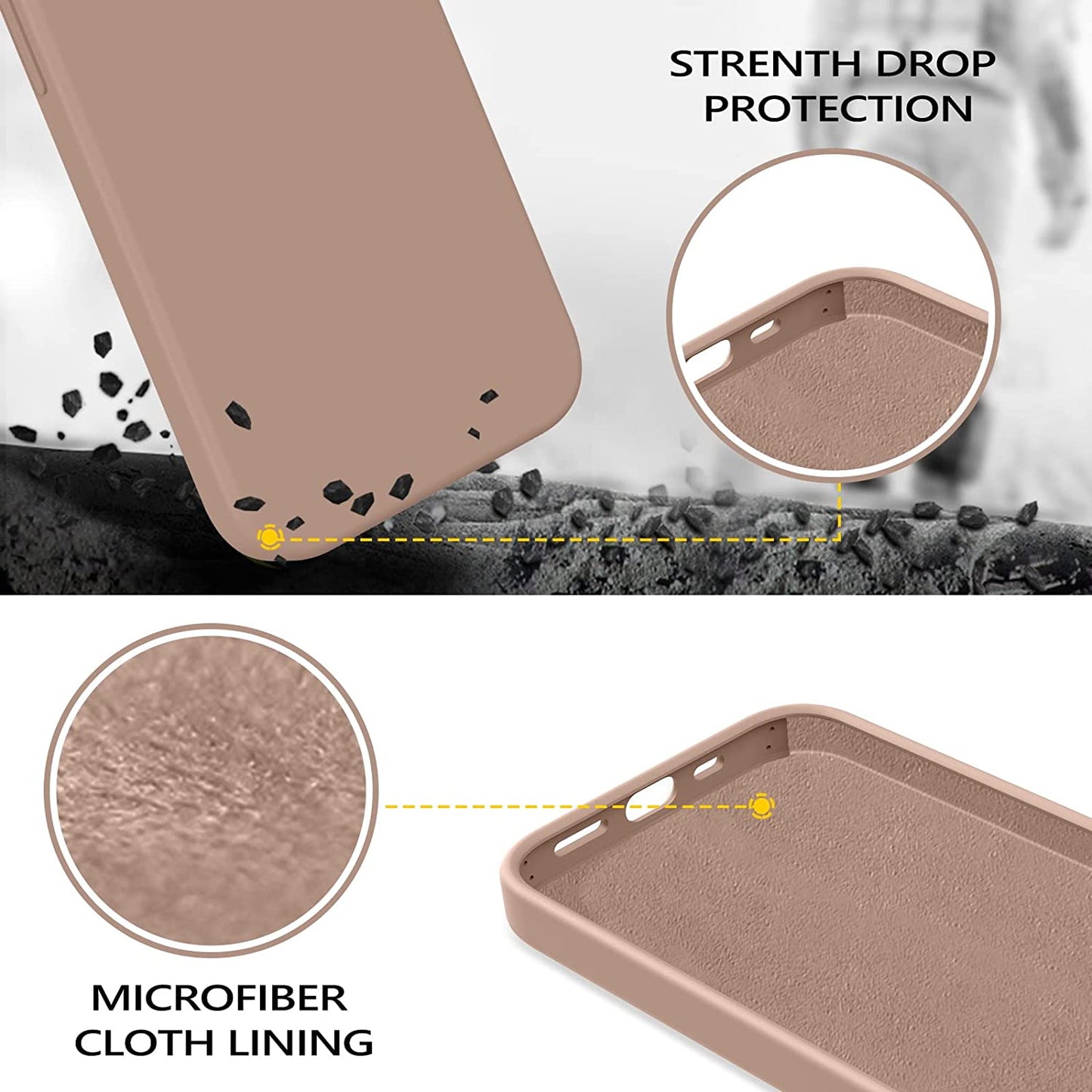 GUAGUA Compatible with Iphone 14 Pro Max Case 6.7 Inch Liquid Silicone Soft Gel Rubber Slim Microfiber Lining Cushion Texture Cover Shockproof Protective Case for Iphone 14 Pro Max, Brown  GUAGUA   