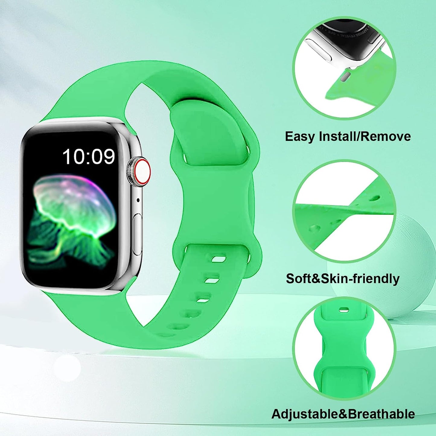 15Pack Compatible with Apple Watch Band 38Mm 40Mm 41Mm 42Mm 44Mm 45Mm 49Mm for Women Men, Soft Silicone Waterproof Sport Strap Replacement Wristband for Iwatch Bands Series 8 7 6 5 4 3 2 1 SE Ultra  DAILNECESS   