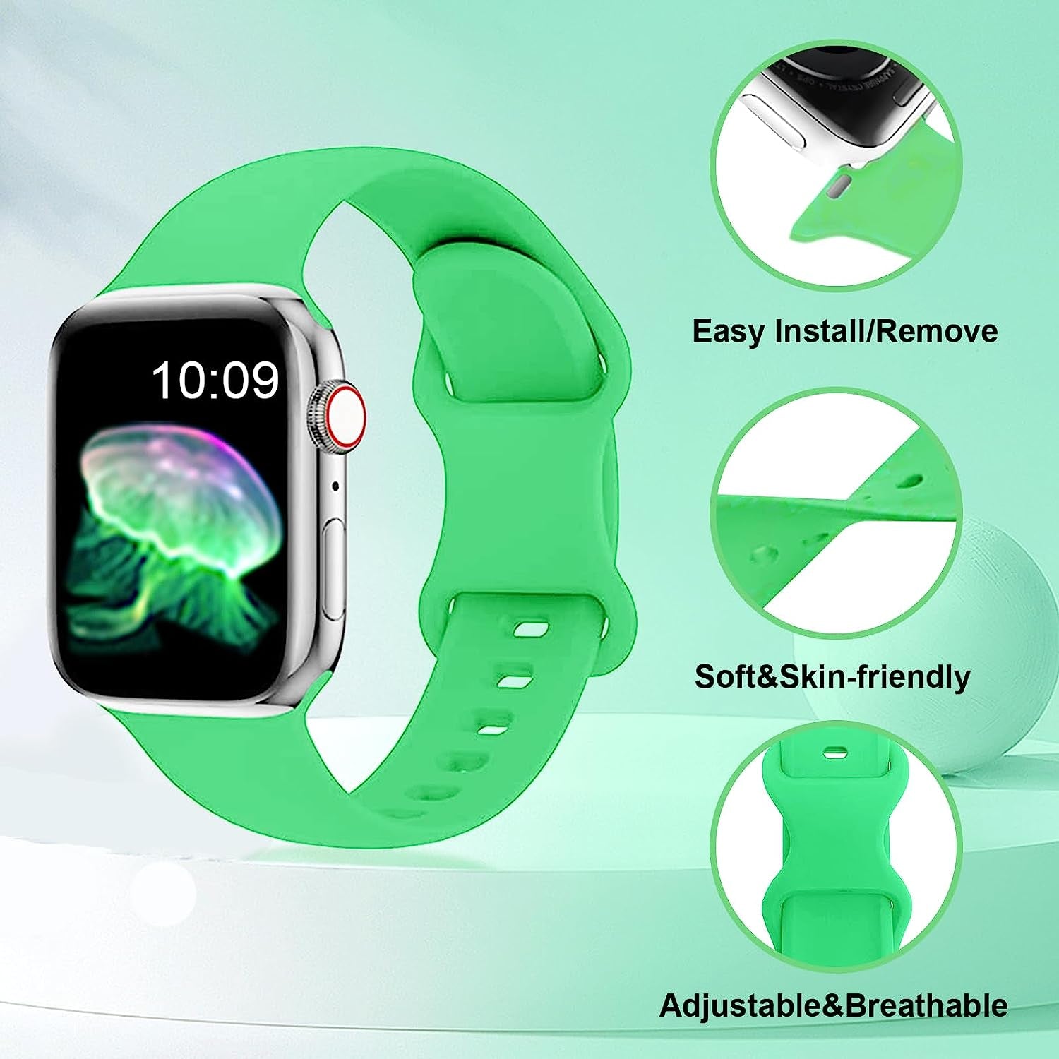 15Pack Compatible with Apple Watch Band 38Mm 40Mm 41Mm 42Mm 44Mm 45Mm 49Mm for Women Men, Soft Silicone Waterproof Sport Strap Replacement Wristband for Iwatch Bands Series 8 7 6 5 4 3 2 1 SE Ultra  DAILNECESS   