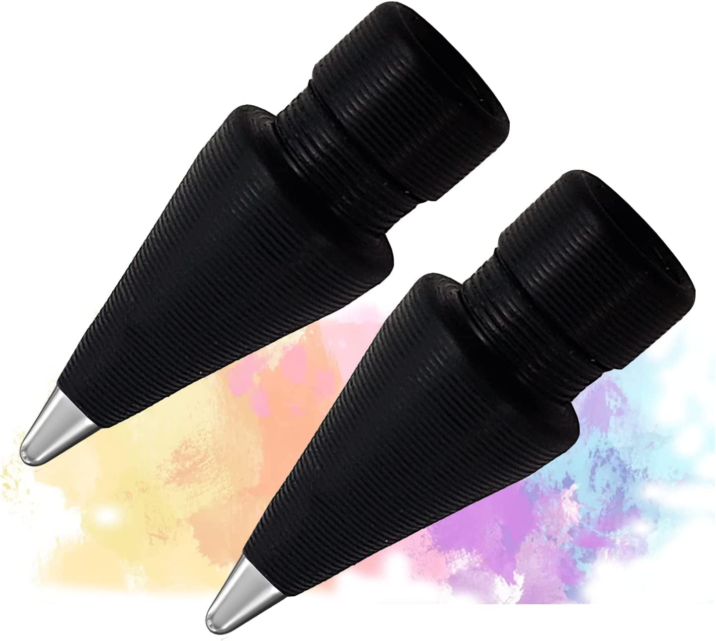 Realistic Pen like Fine Point Pencil Tips Compatible with Apple Pencil 2Nd 1St Generation,2 Pack Fine Tips Paperfeel Ipad Pro Pen 1St 2 Gen Replacement Nibs Fits for Artists,Note-Takers ,White  REEYEAR Black  