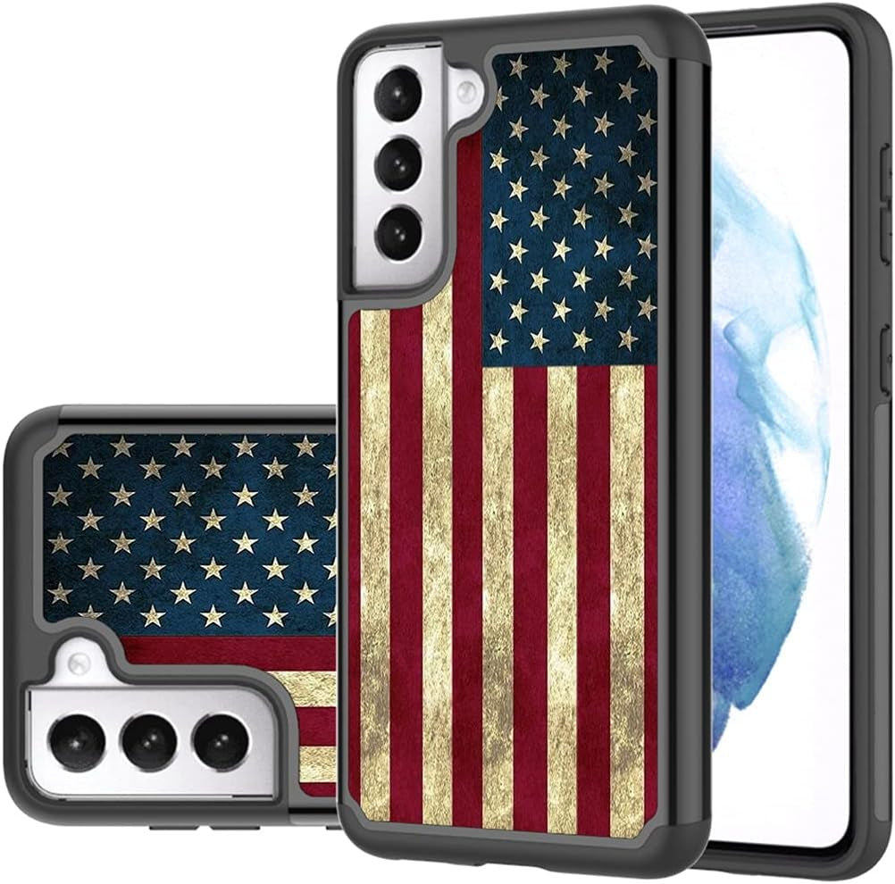 Tothedu Case for Galaxy S21 plus 5G 6.7" Case, Samsung S21 plus (2021) Phone Case, Shock Absorption Dual Layer Heavy Duty Protective Cover Rugged Cases for Samsung Galaxy S21 plus (Purple/Marble)  Tothedu Usa Flag  