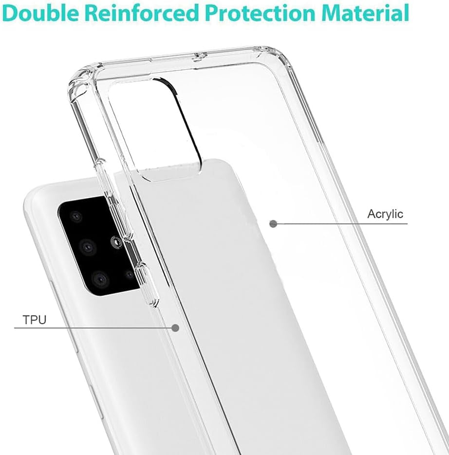 Niopiee for Samsung Galaxy A51 4G Case Crystal Clear Slim Hard Case Hybrid Shockproof Bumper with Tempered Glass Screen Protector Full Body Anti-Yellow Anti-Scratch Phone Protective Cover  NIOPIEE   