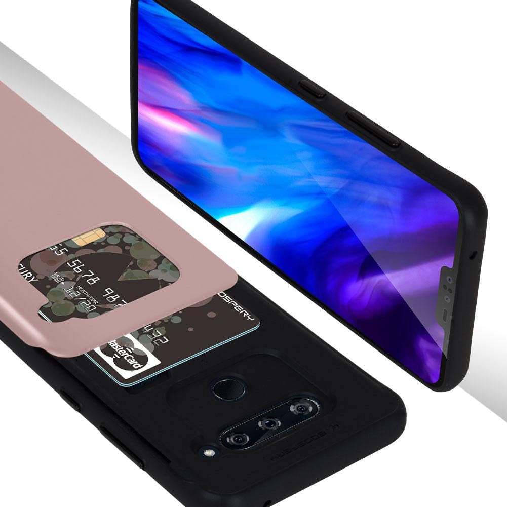 GOOSPERY LG V40 Thinq Case, LG V40 Case [Sliding Card Holder] Protective Dual Layer Bumper [TPU+PC] Cover with Card Slot Wallet for LG V40 Thinq (Rose Gold) LGV40-SKY-RGLD  GOOSPERY   