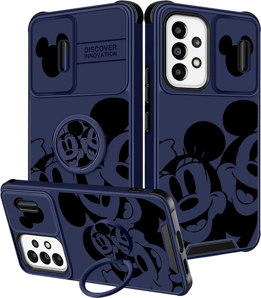 Oqpa for Samsung Galaxy A53 5G Case Cute Cartoon for Women Girly Girls Boys Kids Kawaii Funny Samsung A53 Phone Case Cover with Camera Cover+Ring Holder for Galaxy A53 5G, Happy Miki  meitong2020   