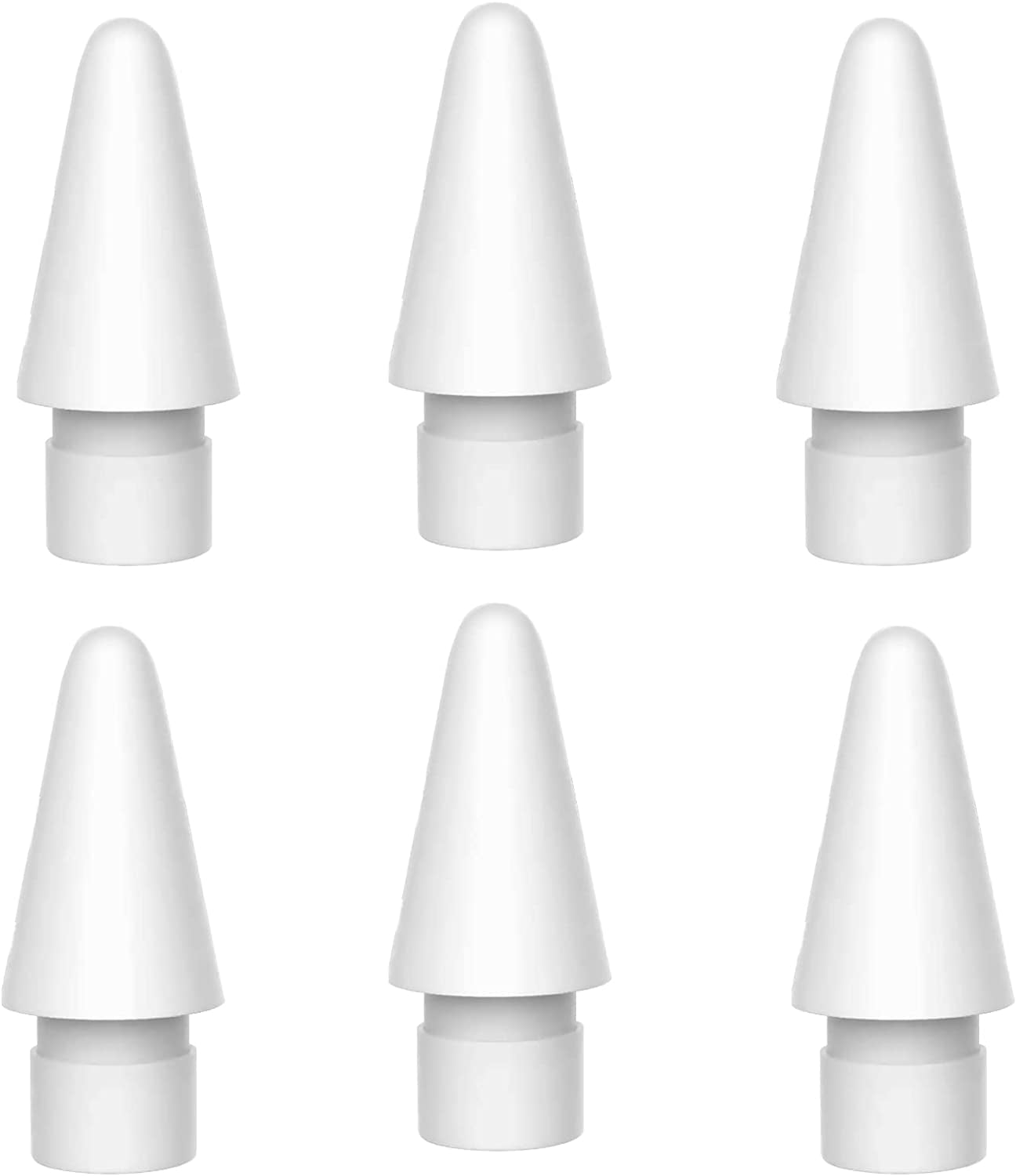 6 Pack [Pen Like] Pencil Tips for Apple Pencil 1St 2Nd Generation Replacement Nibs No Wear Out Durable Fine Point Tip Compatible for Apple Pen White  KESHOW 6 Pack Tips  