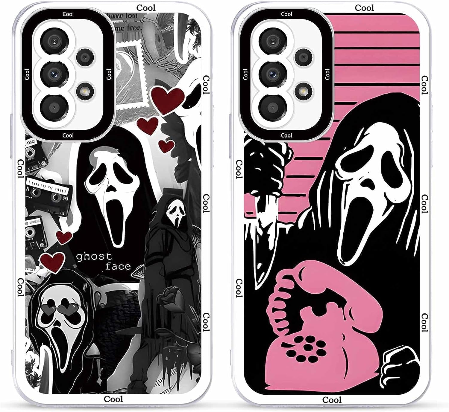 2 × Phone Case for Samsung Galaxy S20/S11E Case Clear 6.2",Scream Horror Movie Printed, Cute Skull Pattern Design Transparent Cases for Women Men Girls, Soft TPU Funda for Samsung S20/S11E,Ghost Face  DZY US Samsung Galaxy A33 (5G)  
