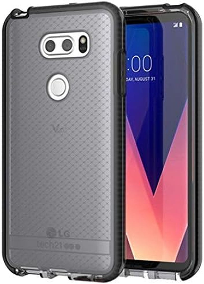 Bundle - 2 Items: Tech21 Black Smoke EVO Check Anti-Shock Case Cover and Impactshield Full-Size Display Guard Screen Protector for LG V30/V30 Plus/V30+/V30S/V35 Thinq  Generic   