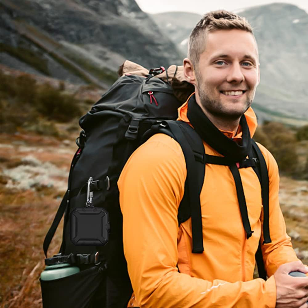 [Upgrade Secure Lock] Beats Fit Pro Case 2021, VAEKNVG Shock-Absorbing Protective Armor Cover for Beats Fit Pro Earbuds Accessories, TPU Hard Shell with Carabiner,Black  VAEKNVG   